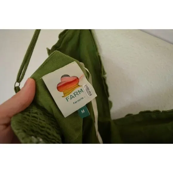 Farm Rio Green Monstera Embroidered Linen Midi Dress - Picture 8 of 8